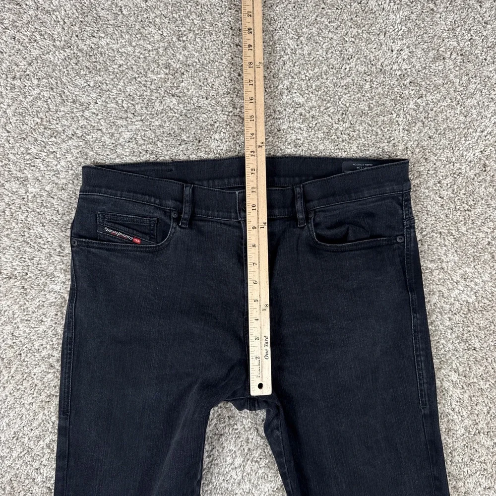 Diesel Jeans Mens 36x34 Black D-Amny Skinny Distressed Ripped Stretch‎
